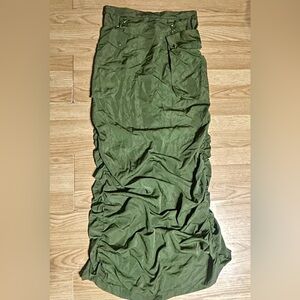Ladies large Olive Green fashion nova Maxi Skirt nwt